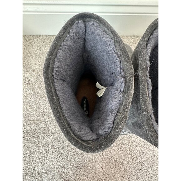 Bearpaw Emma Size 9 Shearling Fur Lined Winter 10" Boots Gray Suede - Picture 10 of 16